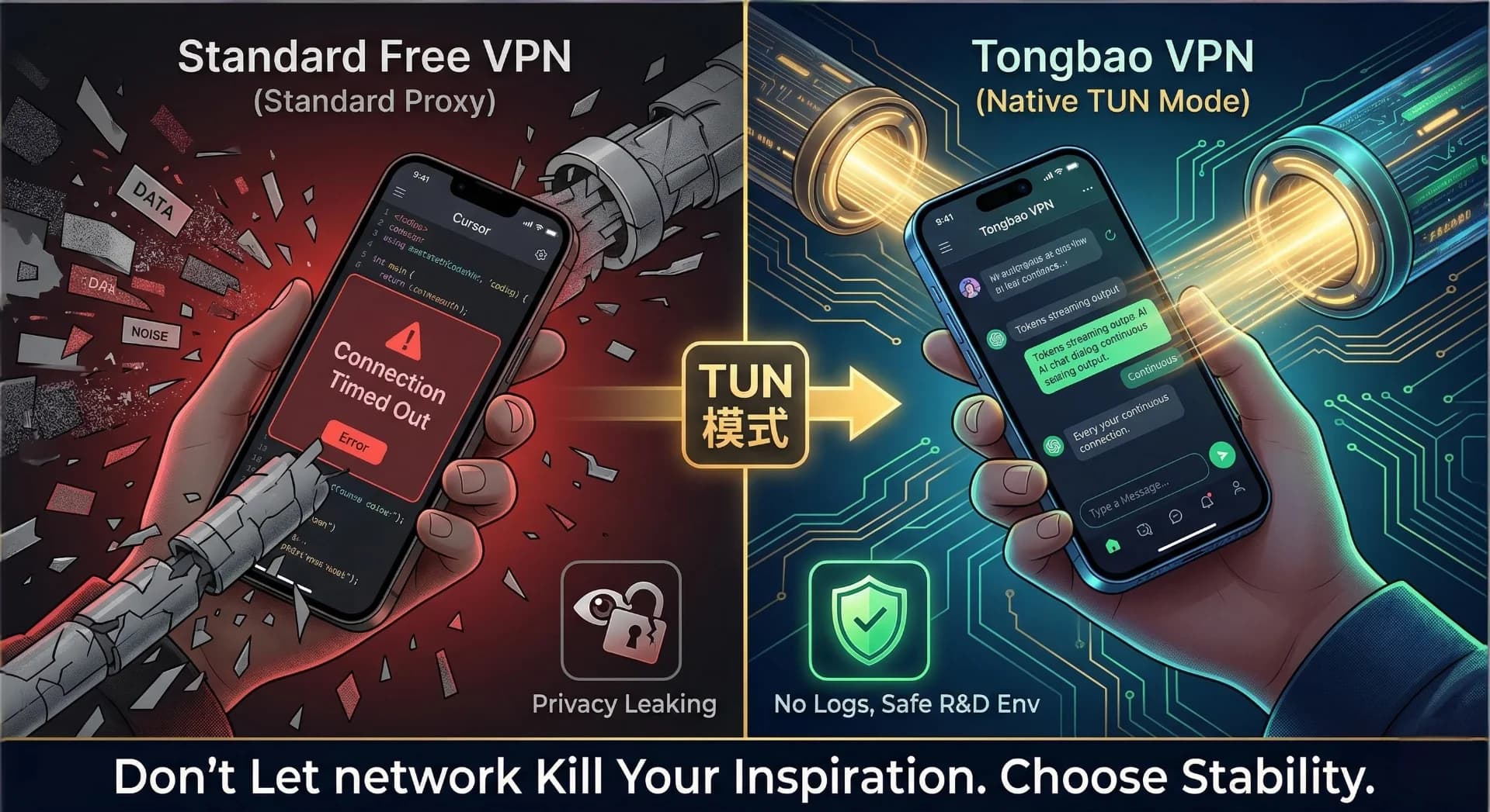 2026免费VPN避坑：通宝VPN原生TUN模式，稳定连接全球AI - TongBao VPN