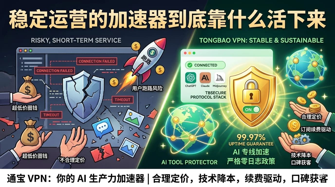 别再为"明天还能不能用"焦虑——通宝 VPN 稳定运营背后的商业模式解读 - 通宝VPN